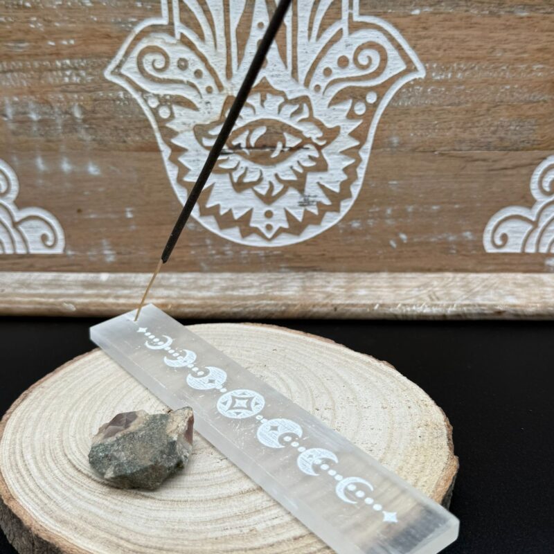 Placa de Selenita Fases Lunares (18x3.5 cm)