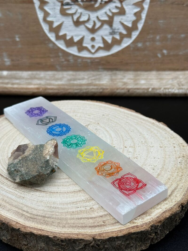Placa de Selenita 7 Chakras (15x4 cm)
