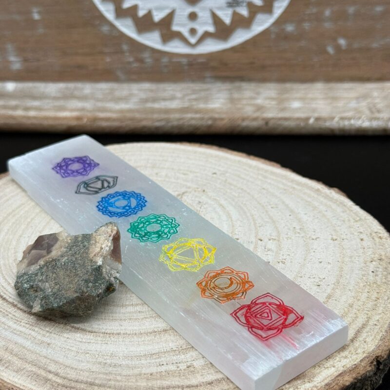Placa de Selenita 7 Chakras (15x4 cm)