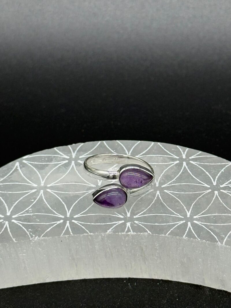 Anillo Plata con Lágrimas de Amatista
