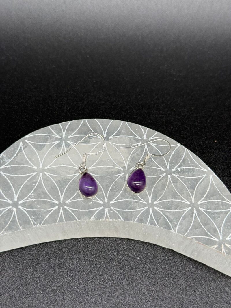 Pendientes Largos de Amatista y Plata