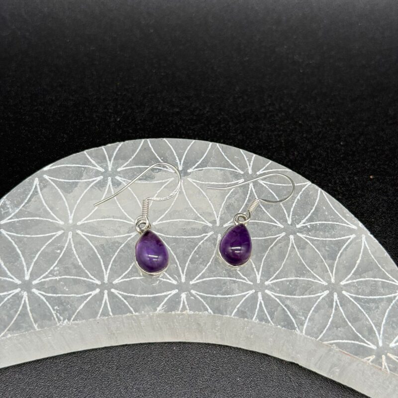 Pendientes Largos de Amatista y Plata