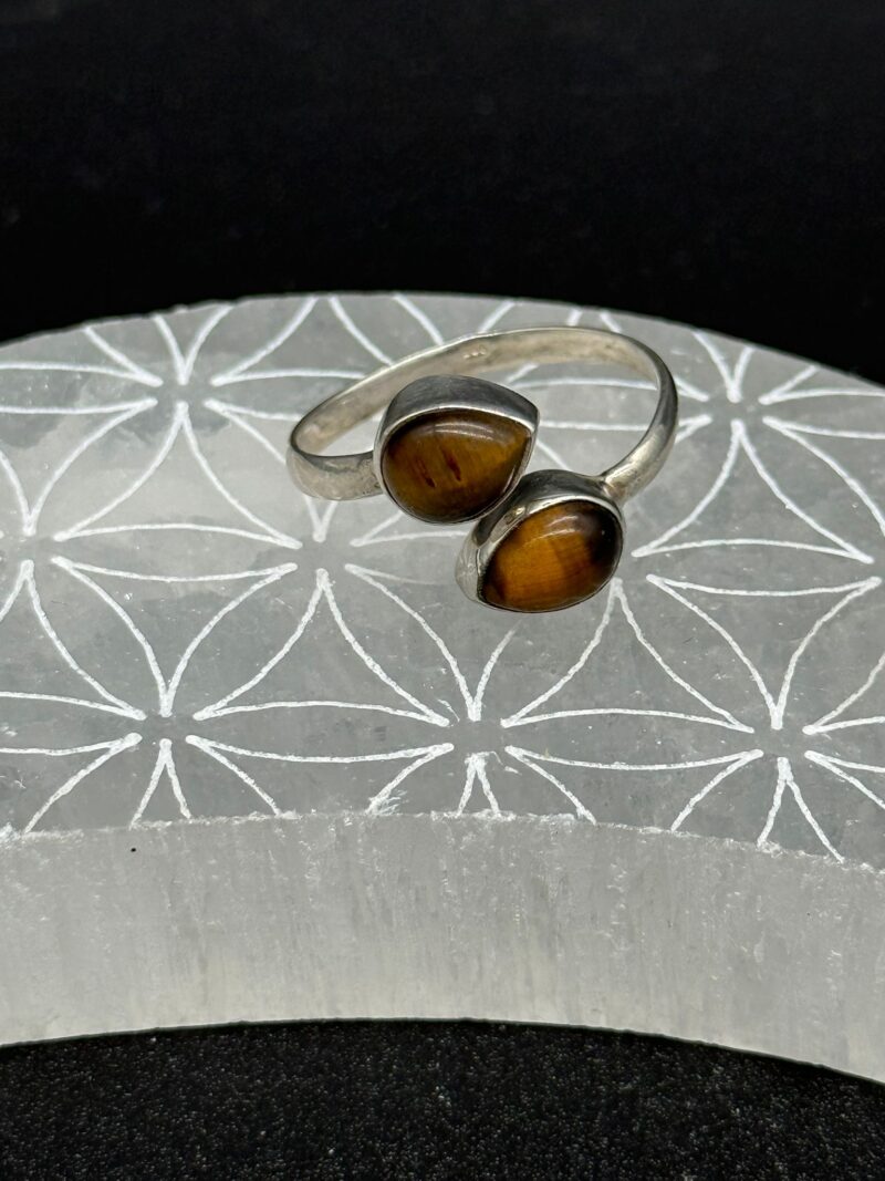 Anillo Plata con Lágrimas de Ojo de Tigre