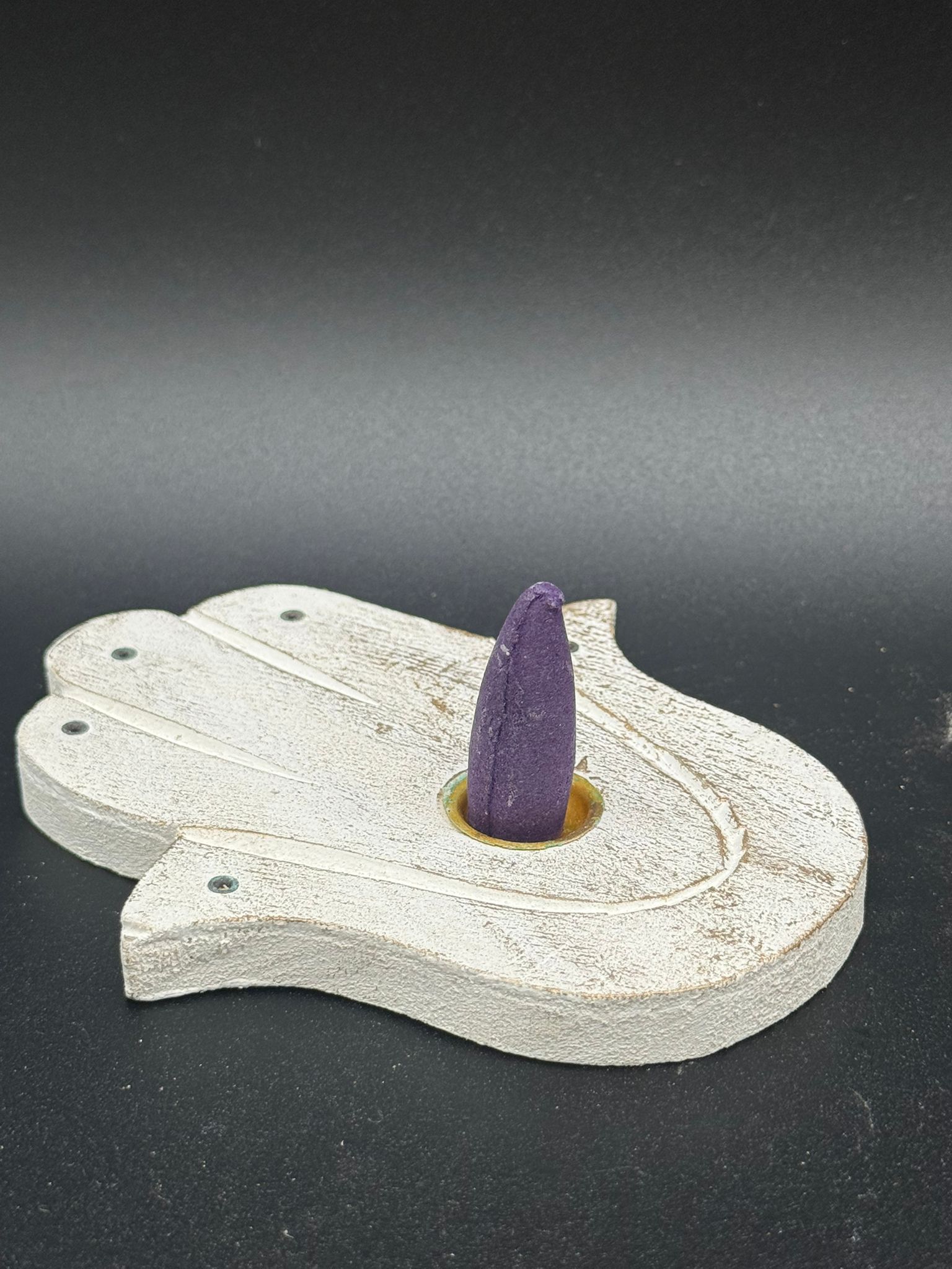 Porta Conos De Madera  Blanco Y Dorado De Mano de Fátima