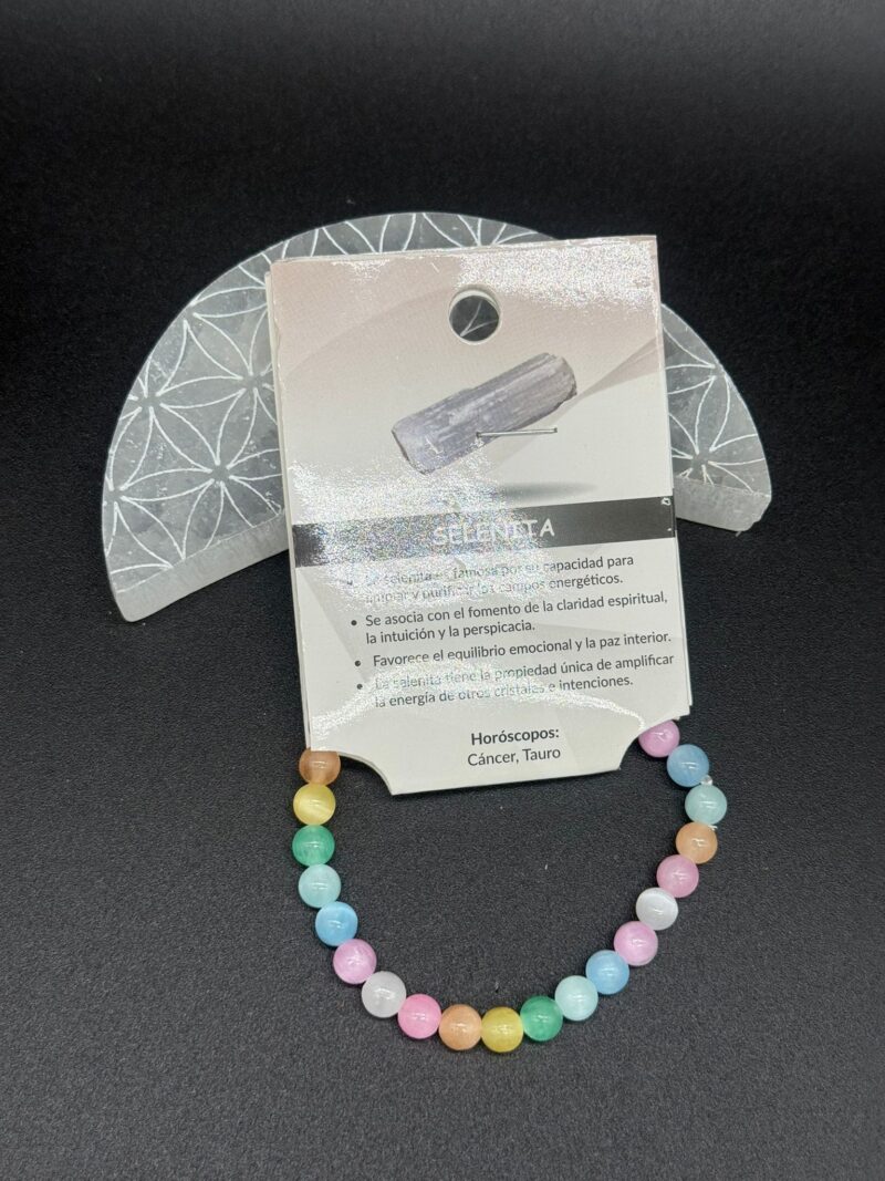 Pulsera Selenita Multicolor  6mm