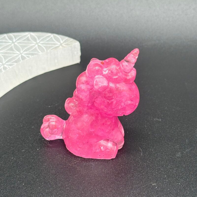 Unicornio Orgonita Cuarzo Rosa
