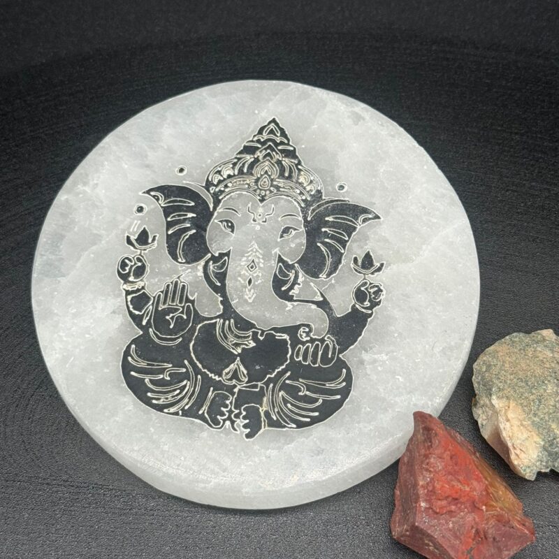 Placa Selenita Ganesha Oscura