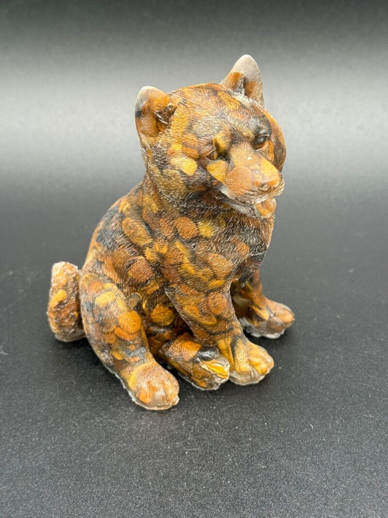 Perro Lobo  de Orgonita Ojo de Tigre  (10 cm)