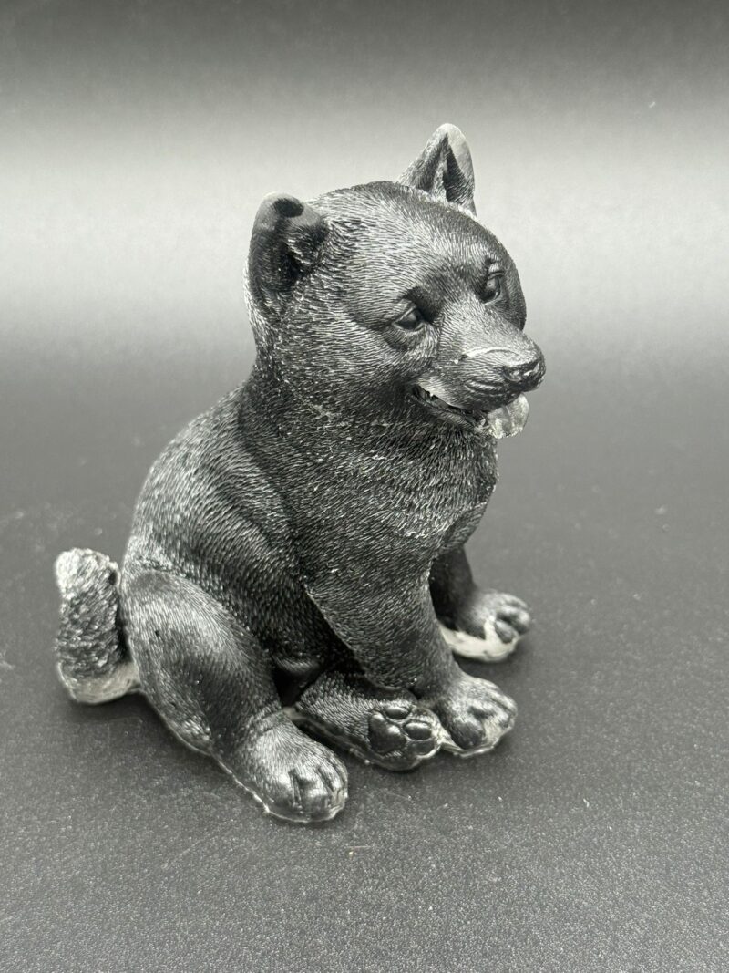 Perro Lobo  de Orgonita Turmalina  (10 cm)