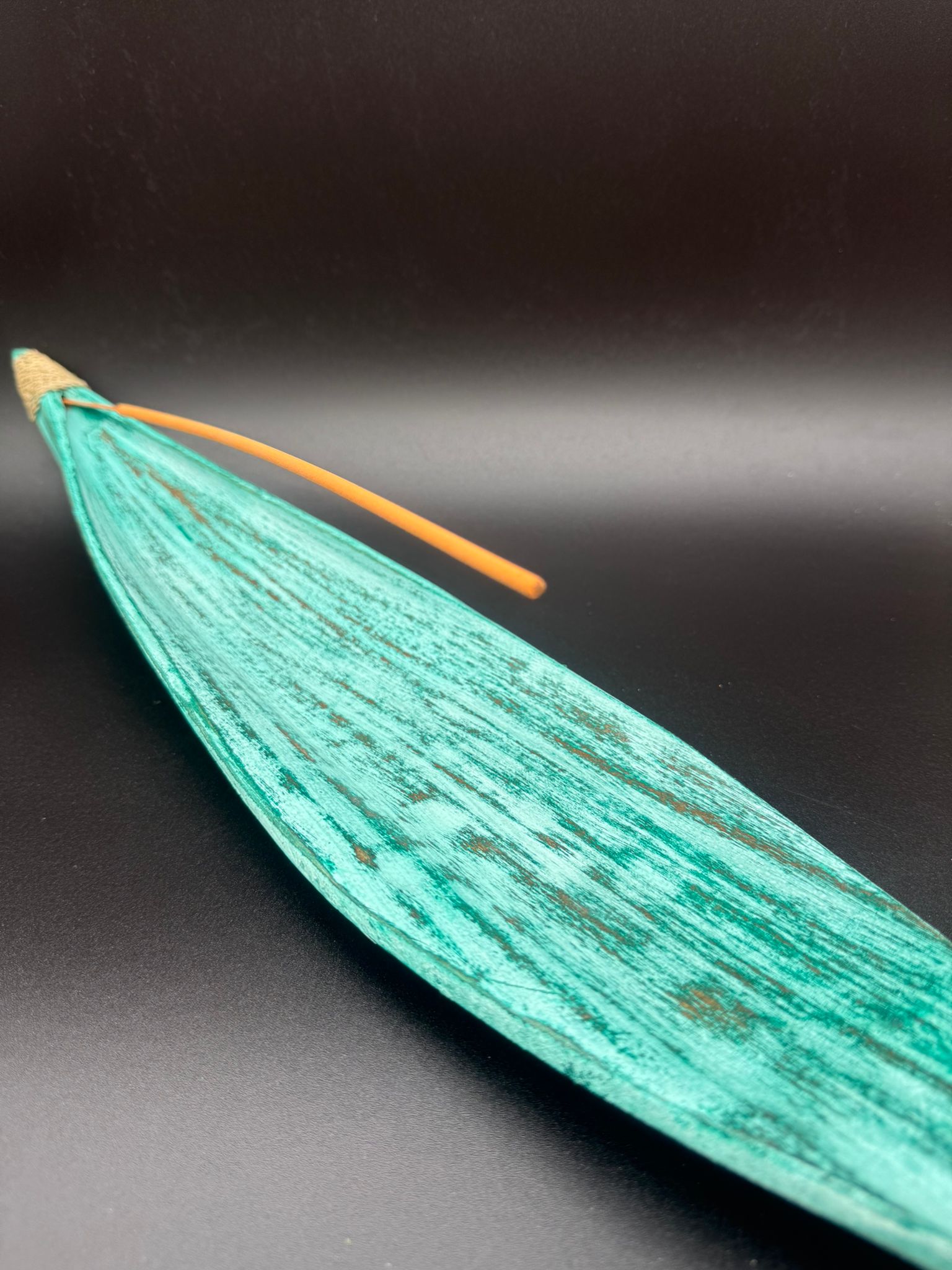 Porta Incienso Turquesa Coco Natural (43x10 Cm)