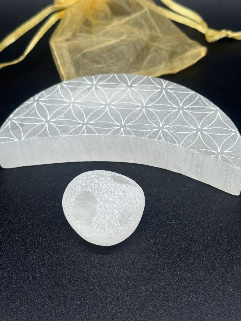 Huevos de Ema Cristal de Roca en Bolsa de Organza