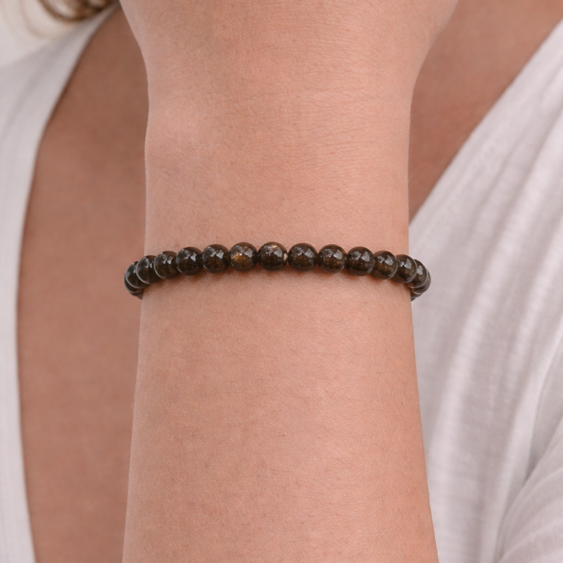 Pulsera Obsidiana Dorada 4mm