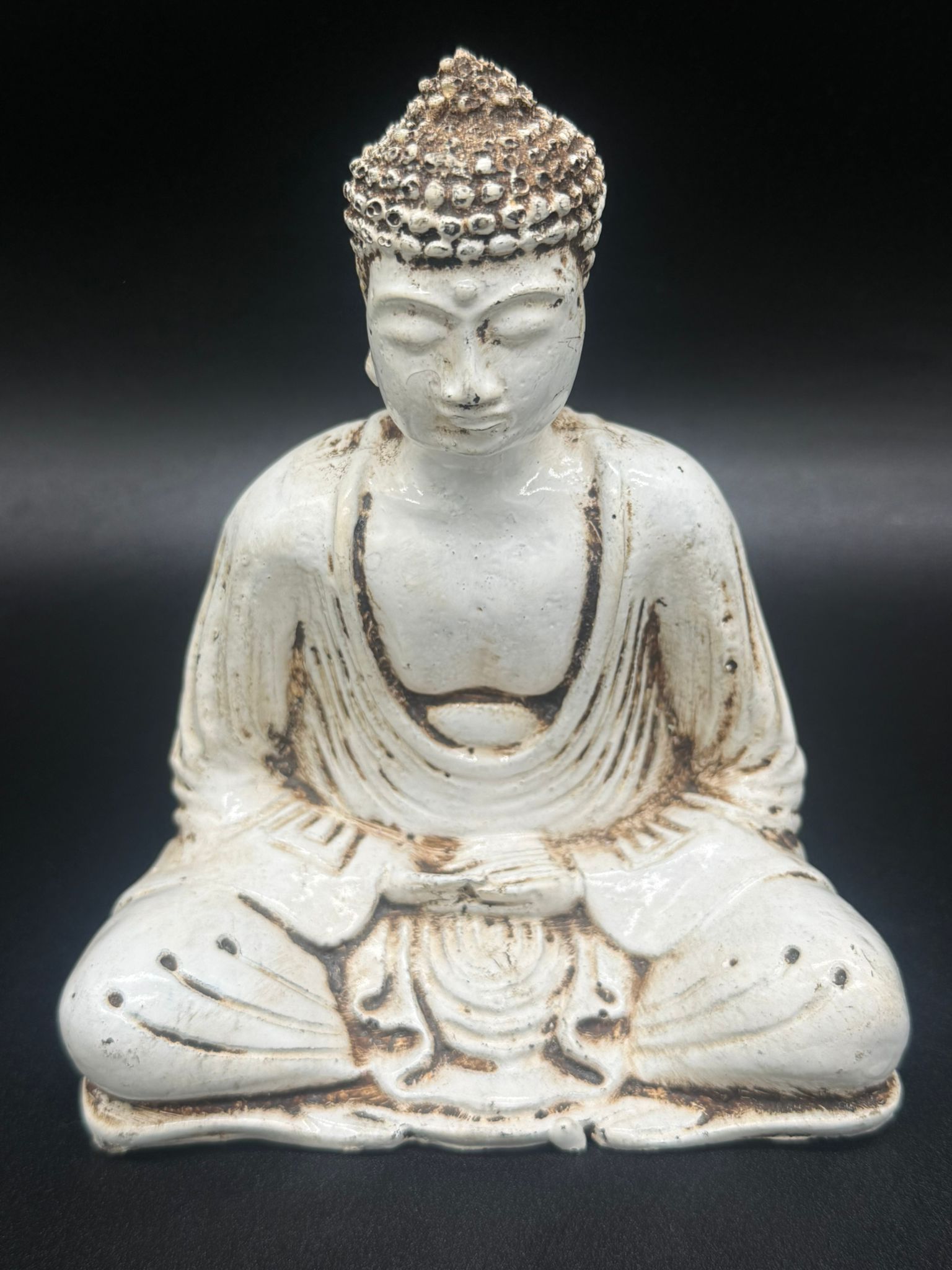 Buda Sentado Blanco - 15cm