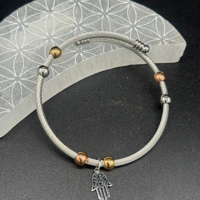 Pulsera Rígida Mano de Fátima - Acero Inoxidable Mod 2 (copia)