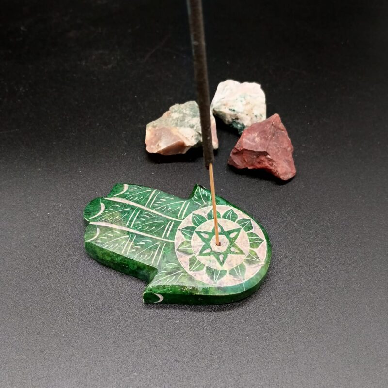 Porta Incienso Mármol Mano de Fátima (Verde)