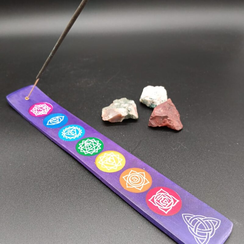 Porta Incienso Madera 7 Chakras (Morado)
