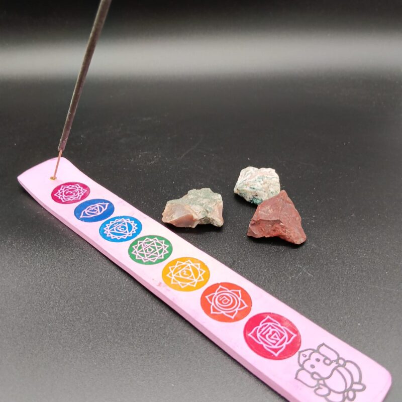Porta Incienso Madera 7 Chakras (Rosa)