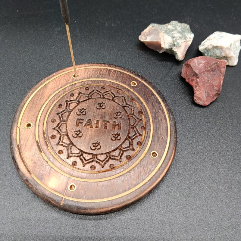 Porta Incienso Disco Madera (Faith)