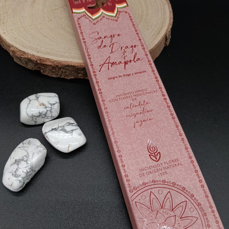 Incienso Hindú con Flores Medicinales "Sangre de Drago & Amapola"