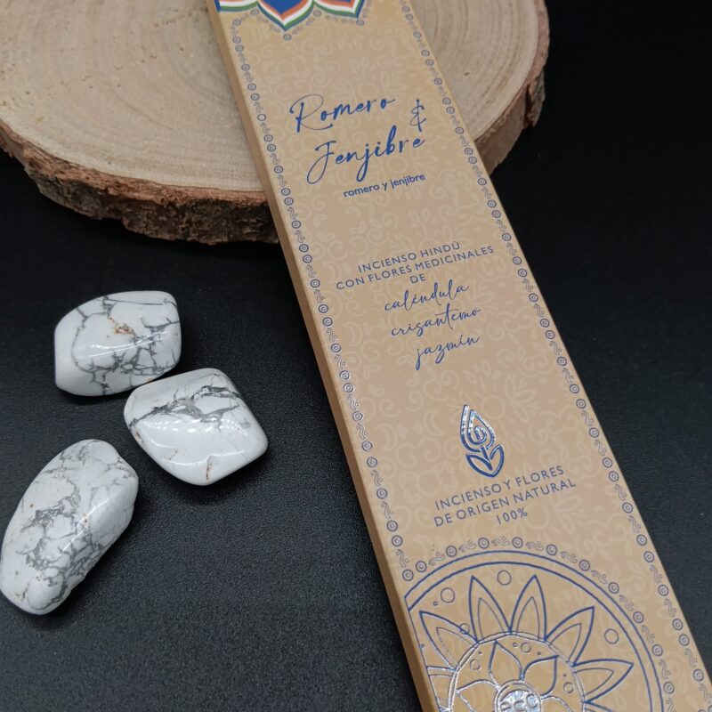 Incienso Hindú con Flores Medicinales "Romero & Jengibre"