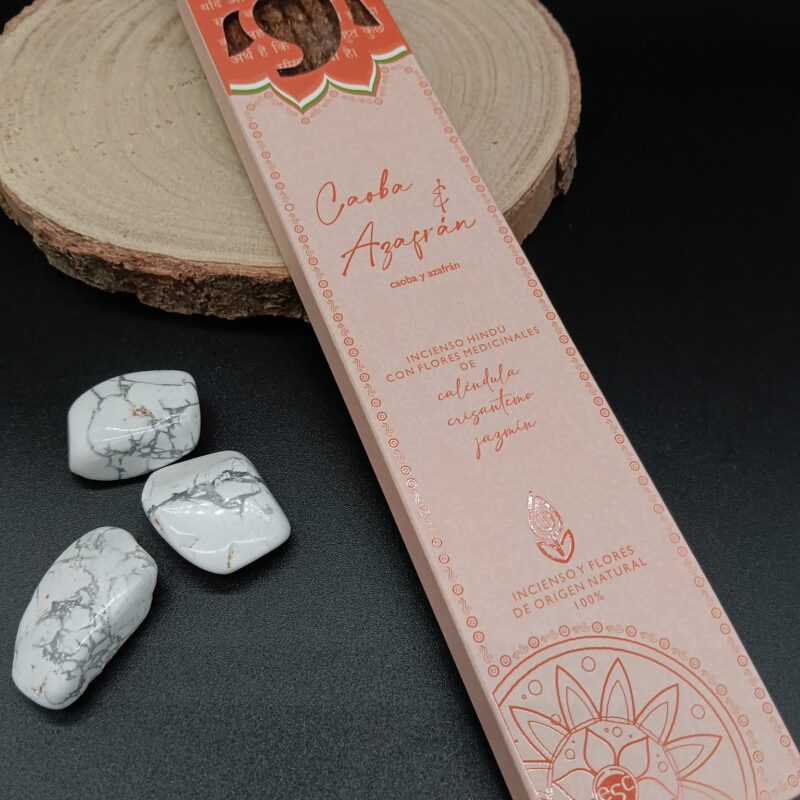 Incienso Hindú con Flores Medicinales "Caoba & Azafrán"