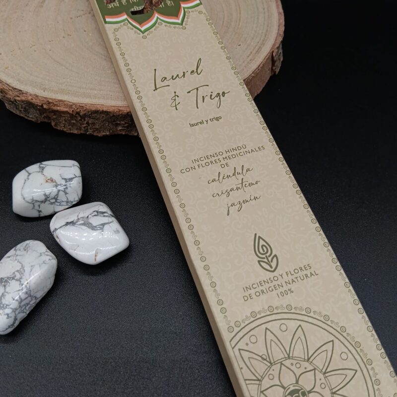 Incienso Hindú con Flores Medicinales "Laurel y Trigo"