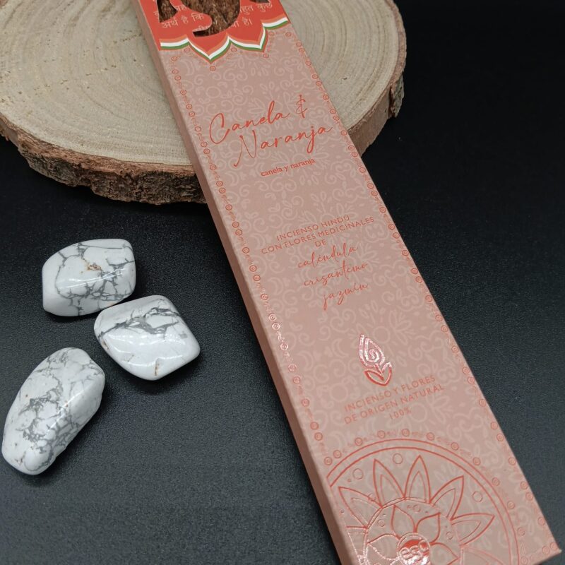Incienso Hindú con Flores Medicinales "Canela & Naranja"