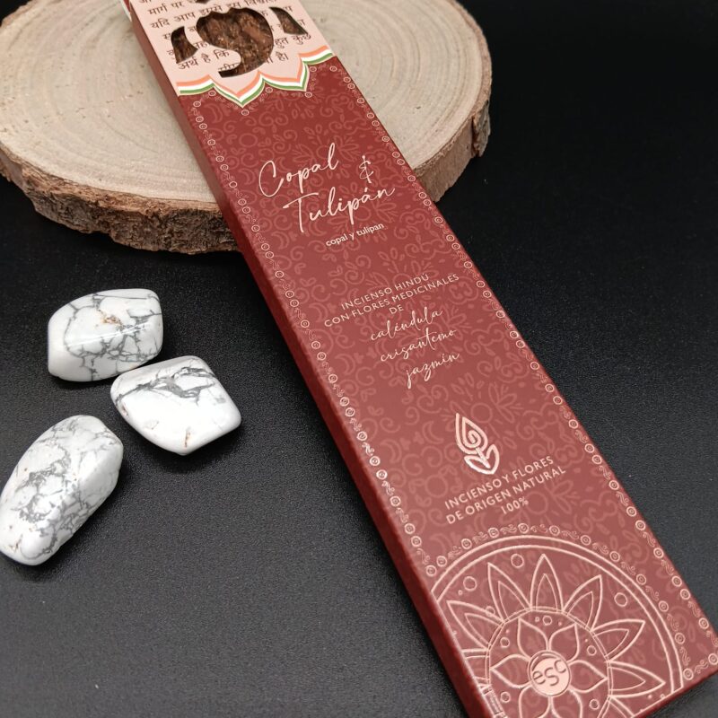 Incienso Hindú con Flores Medicinales "Copal y Tulipán"