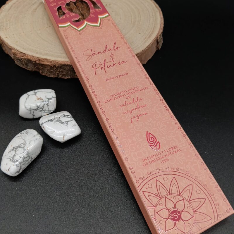 Incienso Hindú con Flores Medicinales "Sándalo y Petunia"