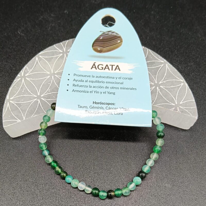 Pulsera Ágata Verde 4 mm