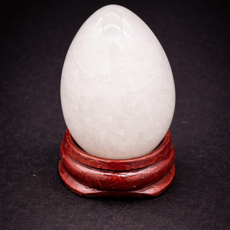 Huevo Pequeño Cuarzo Blanco Sin Peana