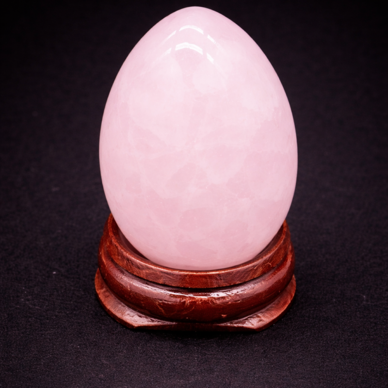 Huevo Pequeño Cuarzo Rosa Sin Peana