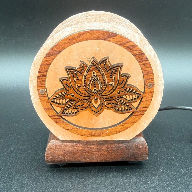 Lámpara de Sal Pequeña Flor Loto