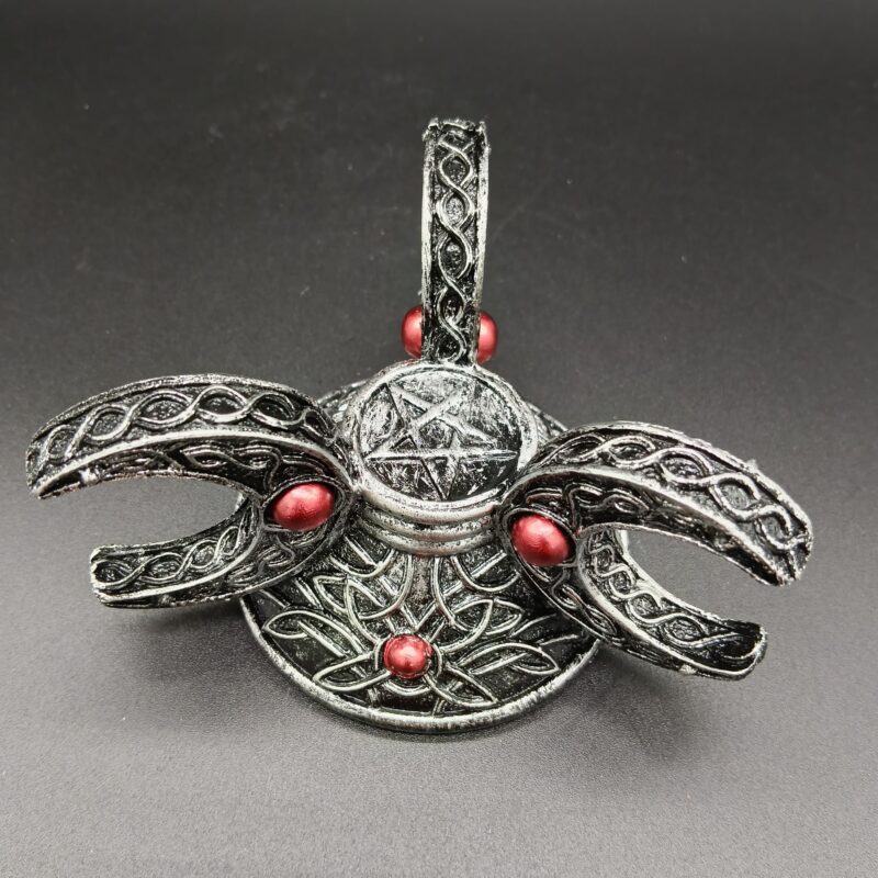 Soporte Ritual Triple Luna con Pentáculo