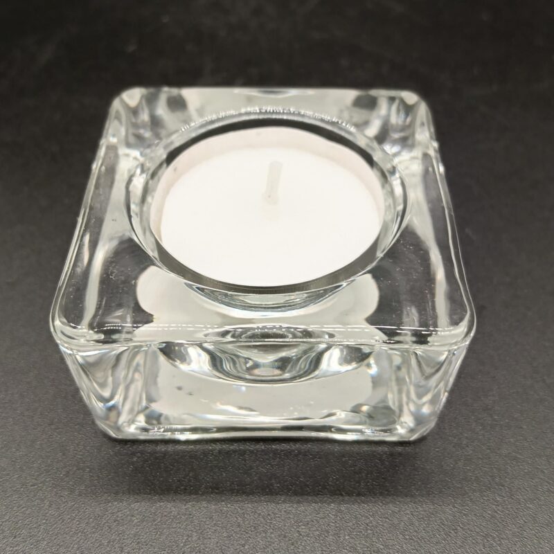 Portavelas Velas Té Cristal Cuadrado