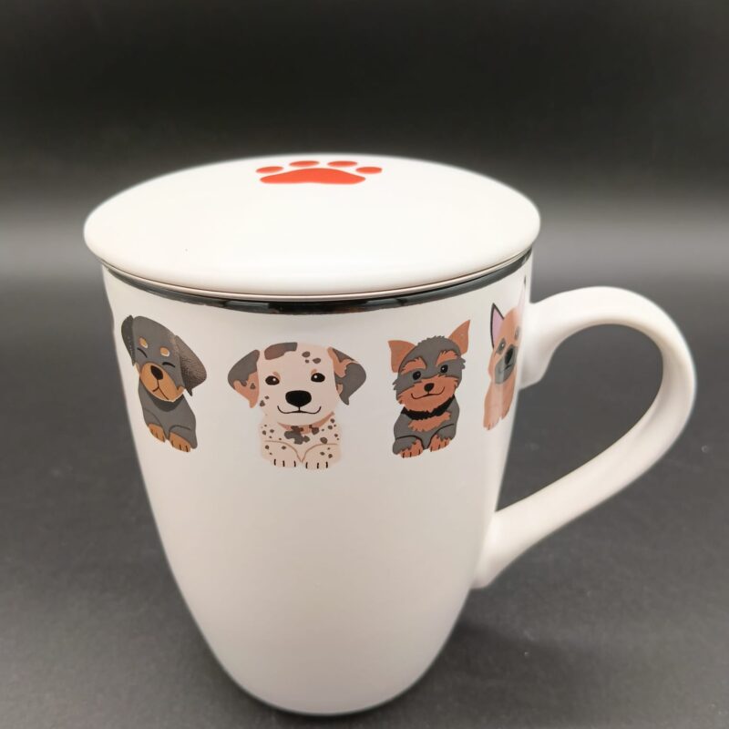 Taza con Infusionador con Tapa Perro