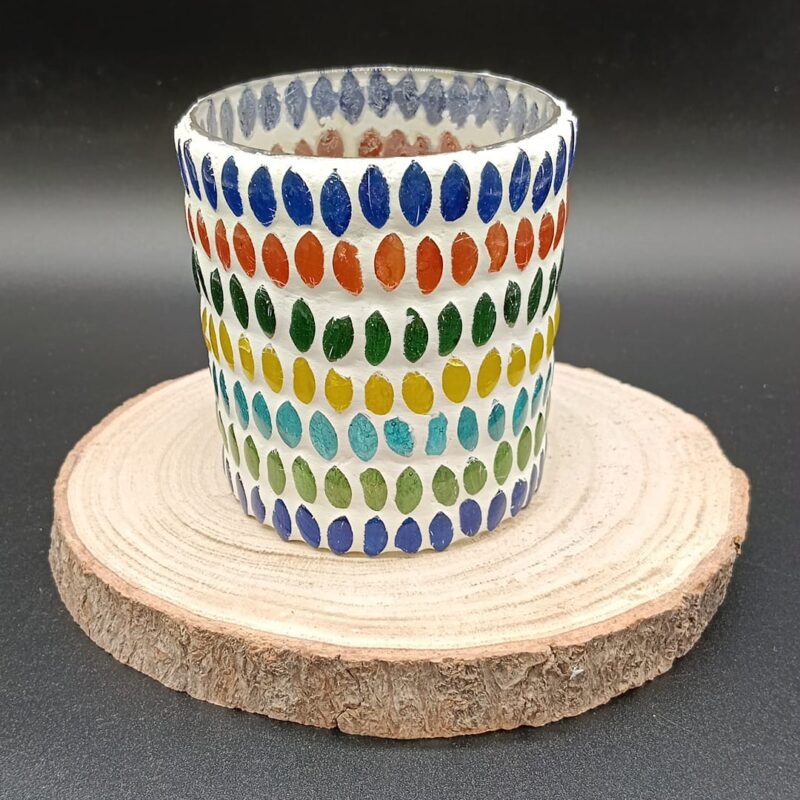 Porta Vela Vaso Artesanal Colores Gota