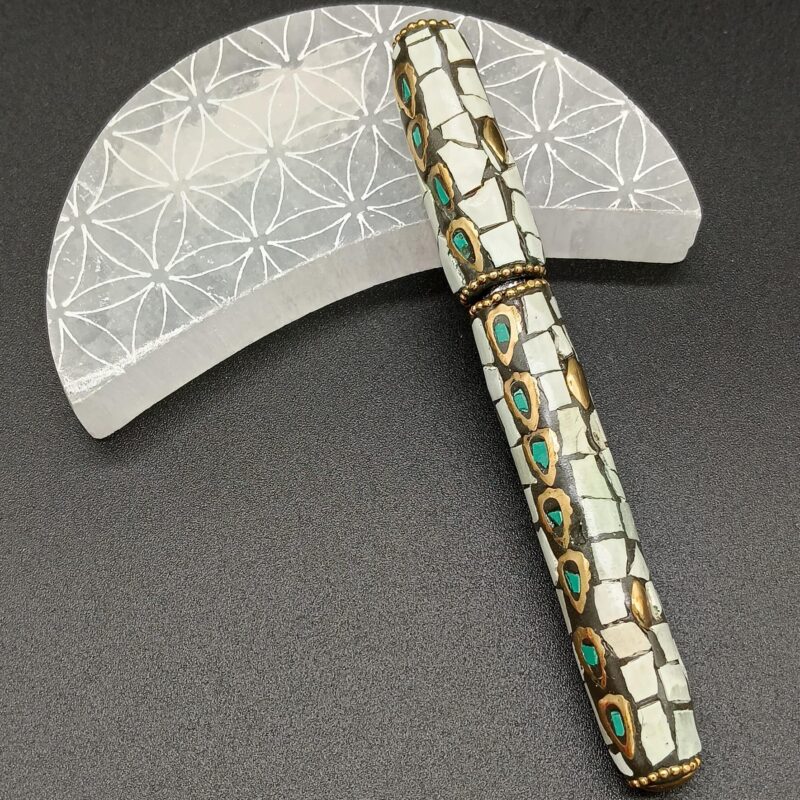 Bolígrafo Étnico Blanco/Turquesa