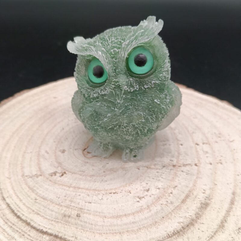 Búho de Orgonita Aventurina Verde (6 cm, Ojos Aleatorios)