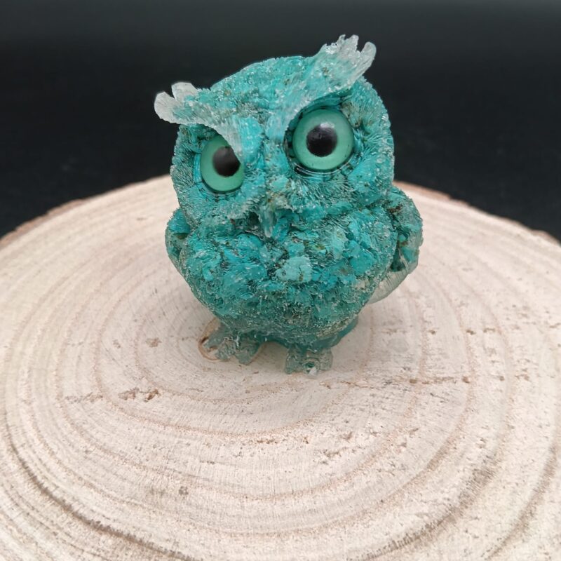 Búho de Orgonita Turquesa (6 cm, Ojos Aleatorios)