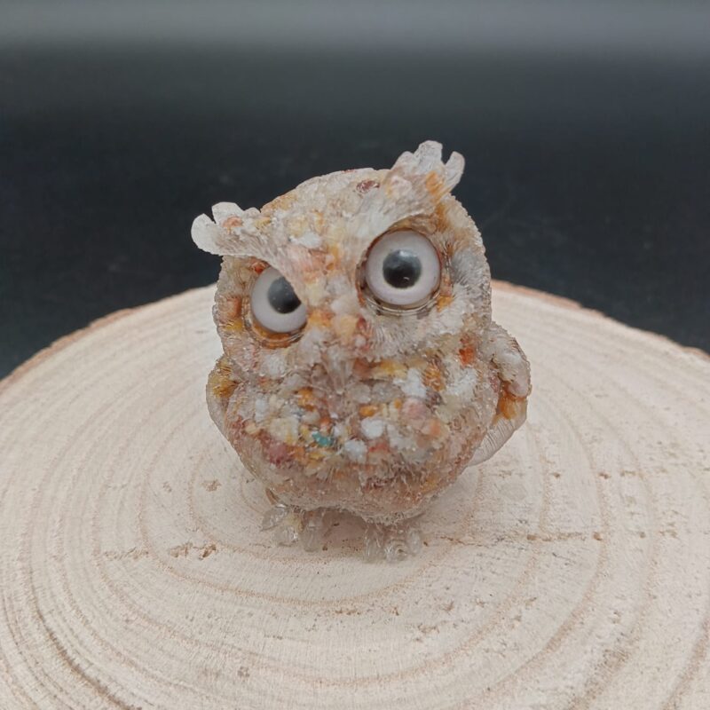 Búho de Orgonita Mix de Jaspes (6 cm, Ojos Aleatorios)