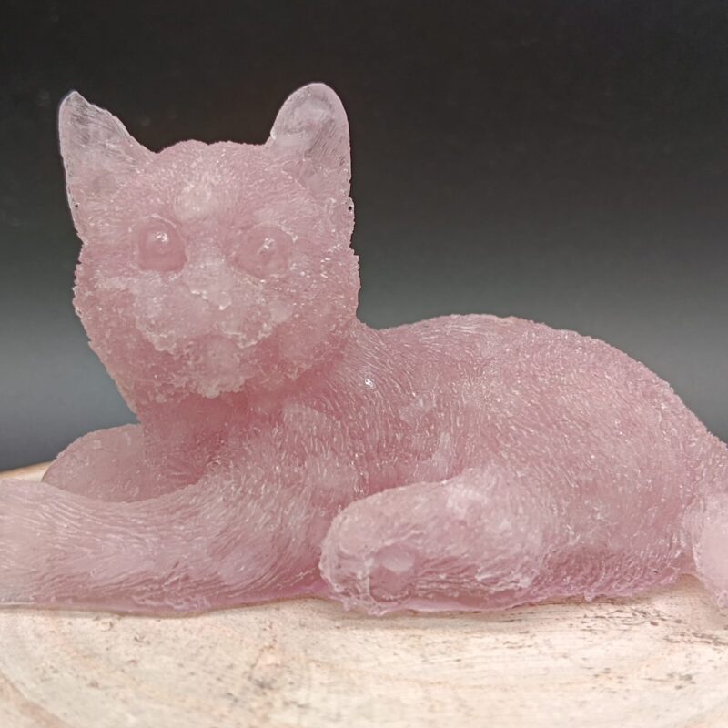Gato Orgonita Cuarzo Rosa