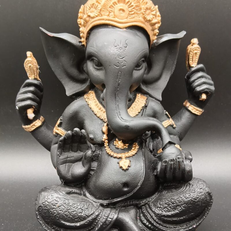 Ganesha Color Negra y Dorada (19 cm)