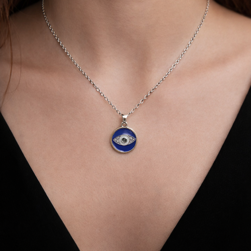 Colgante Ojo Turco - Acero Inoxidable (Mod 1)