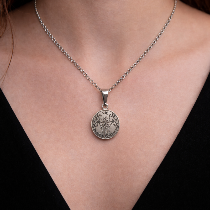 Colgante de Hécate - Acero Inoxidable Plateado  (Mod 2)