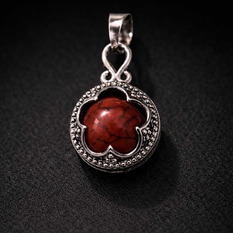 Colgante Gotland Acero Jaspe Rojo (Sin Cadena)