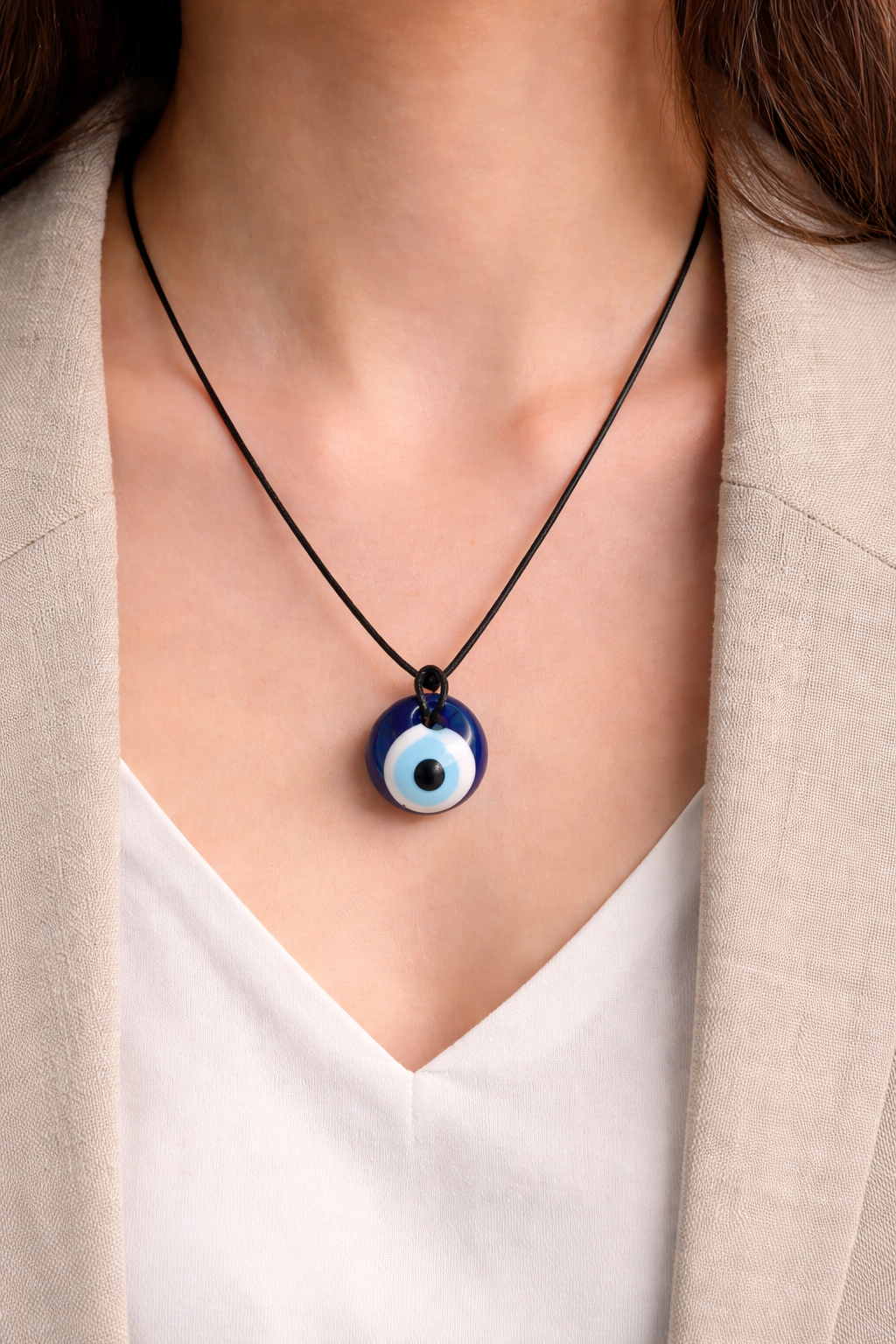 Colgante Ojo Turco en Cuerda Negra