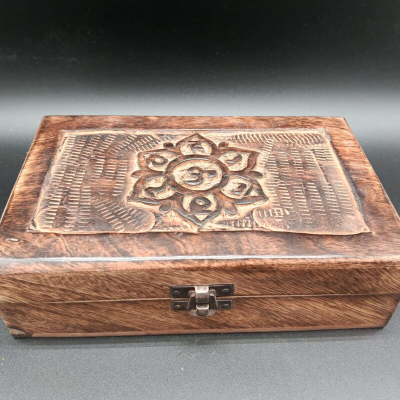 Caja Rectangular Grande Flor y Chakras (20 x 12 x 6 cm)