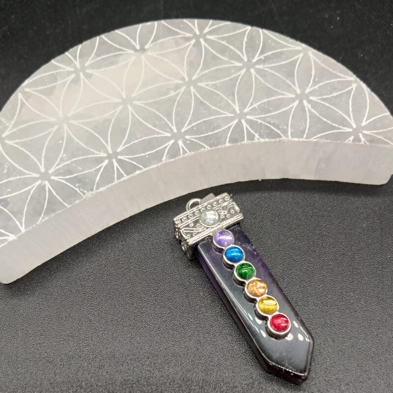 Péndulo de Amatista con 7 Chakras (Sin Cadena)