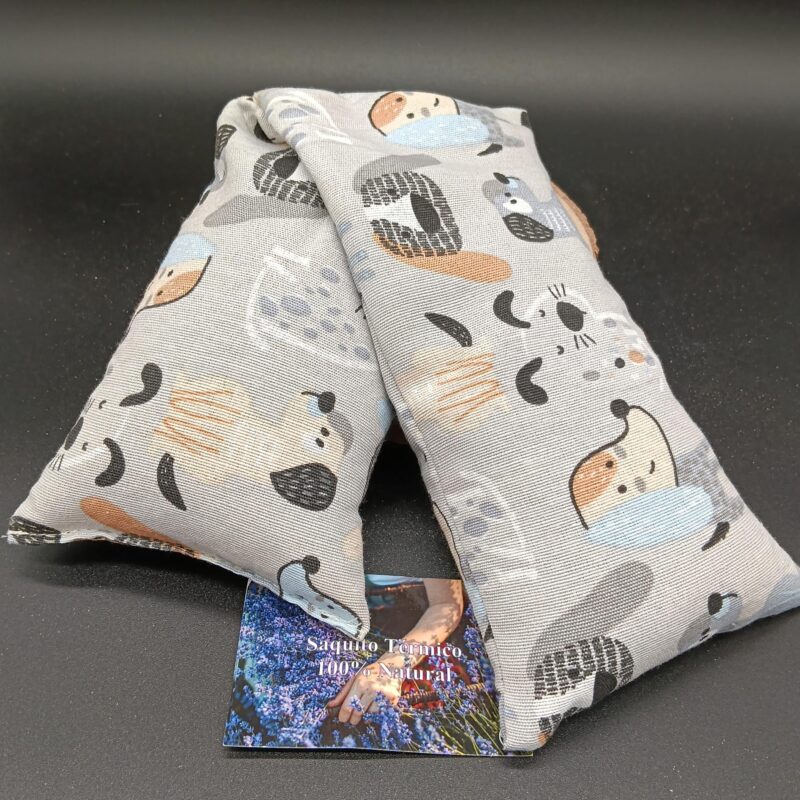 Saco Térmico 100% Natural (Color Gris con Perritos)